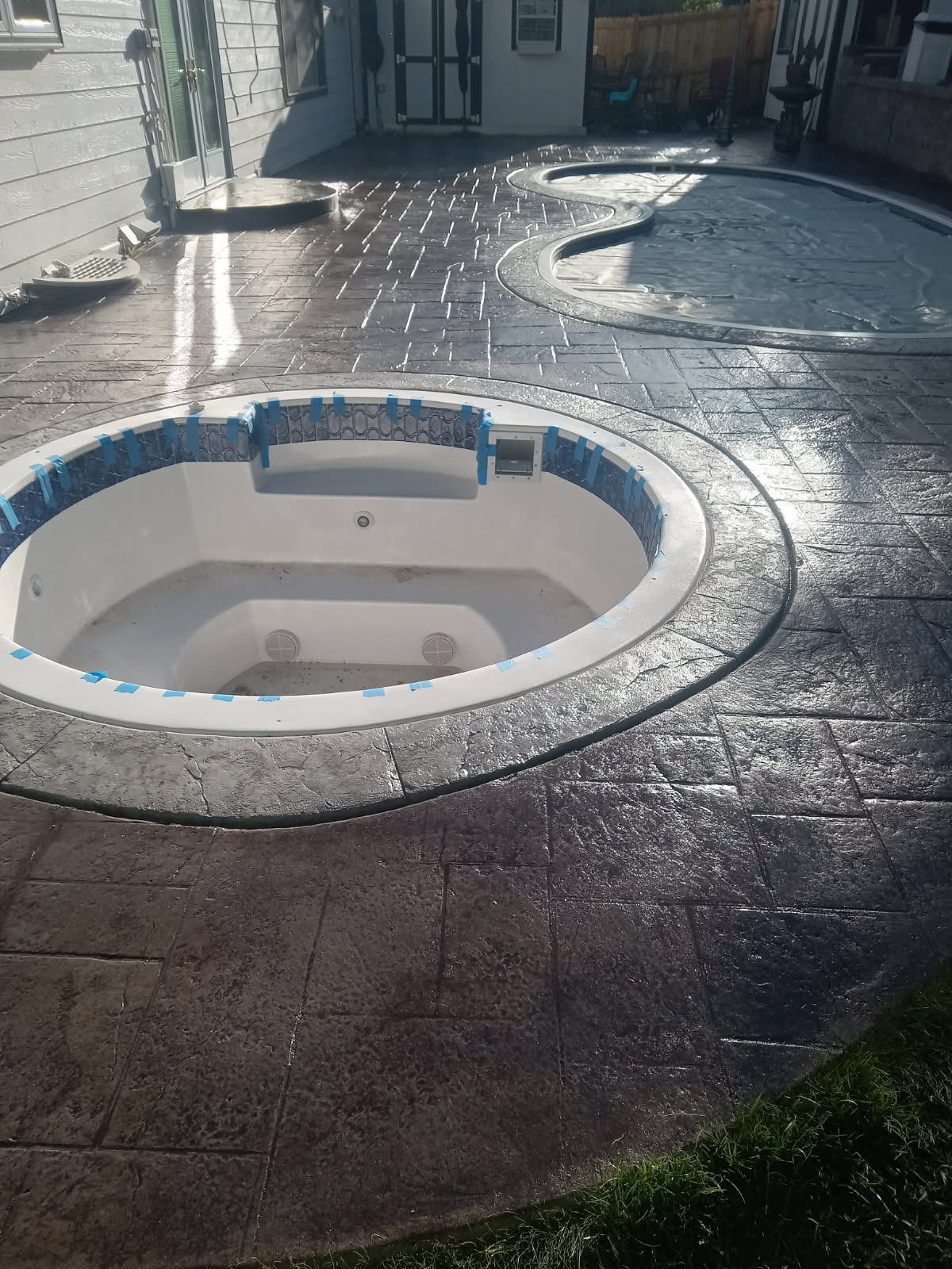 Stamped Concrete Pool Deck by Leal Contracting LLC Concrete